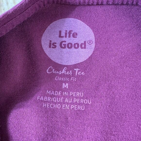Life Is Good LOVE Crusher Tee Sz Medium Purple Classic Fit Graphic Top Tee Shirt - Picture 7 of 9